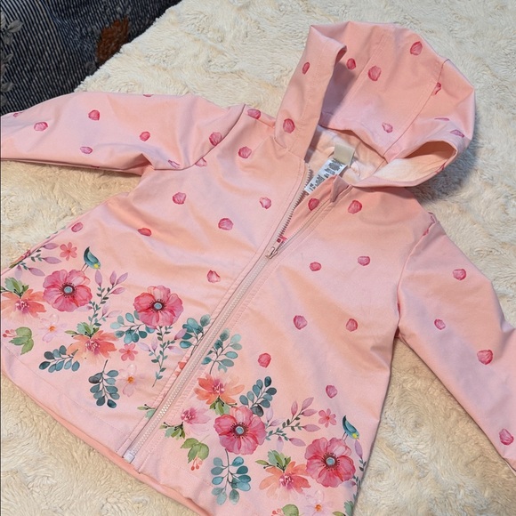 Little Me Pink Floral Raincoat - Picture 3 of 7